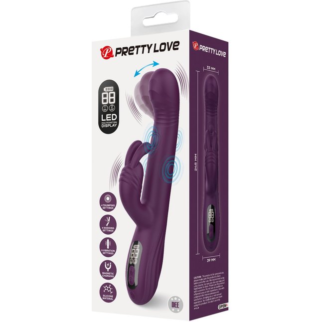 Фиолетовый вибромассажёр-кролик Dee - 23,9 см. Фотография 11.