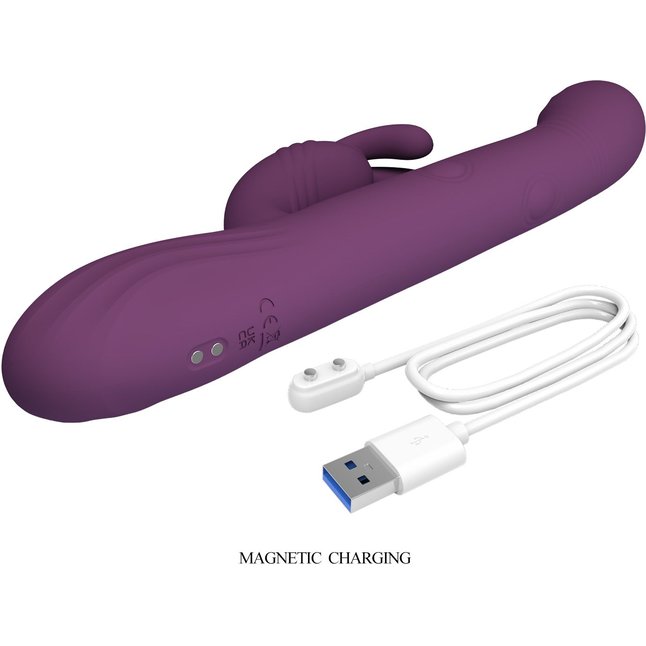 Фиолетовый вибромассажёр-кролик Dee - 23,9 см. Фотография 10.