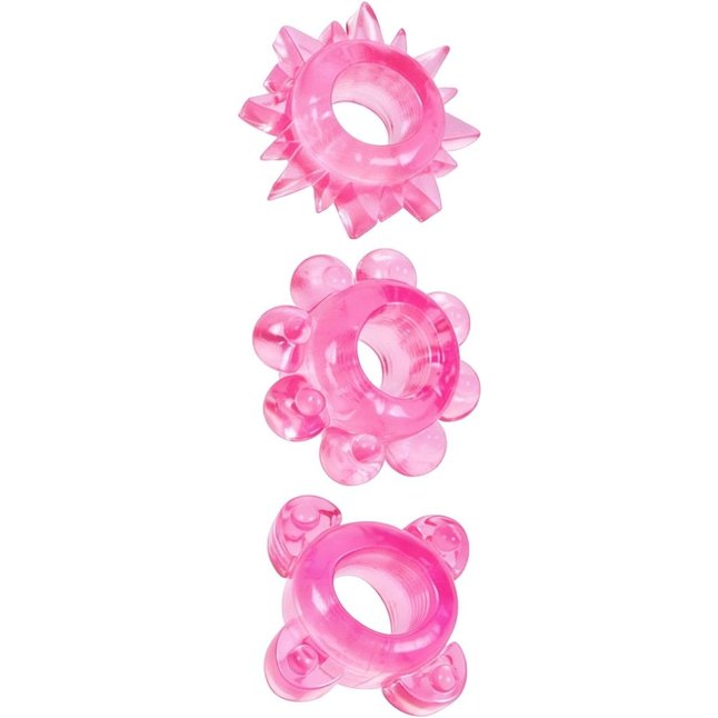 Комплект из 3 розовых эрекционных колец - EROWOMAN-EROMAN. Фотография 3.