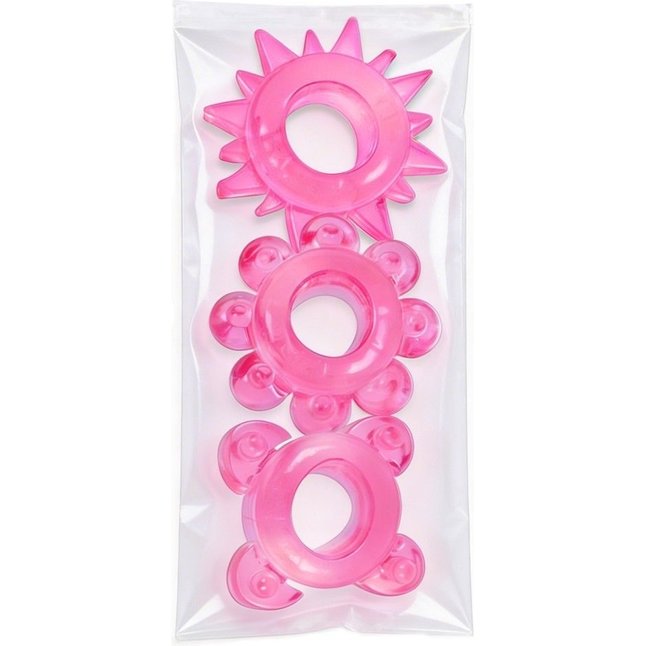 Комплект из 3 розовых эрекционных колец - EROWOMAN-EROMAN. Фотография 4.