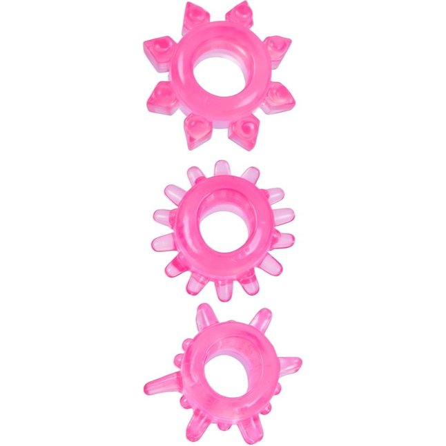 Комплект из трех розовых эрекционных колец - EROWOMAN-EROMAN