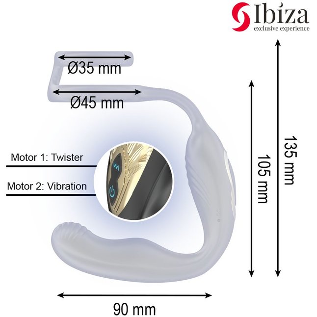 Черная анальная пробка с вращением и эрекционными кольцами. Фотография 6.
