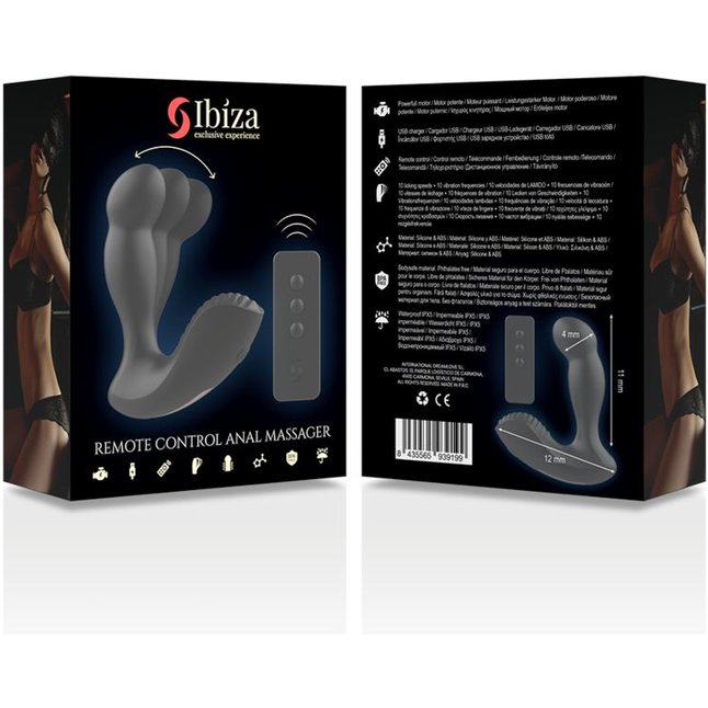 Черный массажер простаты с вибрацией и функцией фингеринга. Фотография 7.