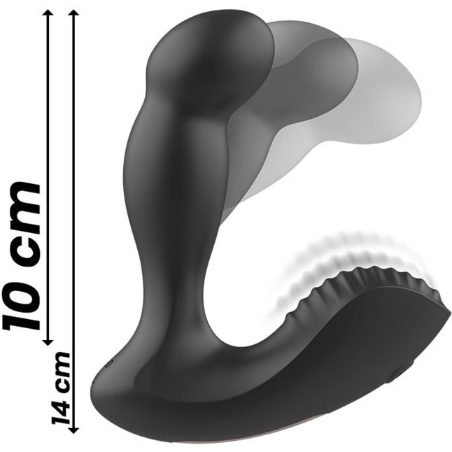 Черный массажер простаты с вибрацией и функцией фингеринга. Фотография 9.