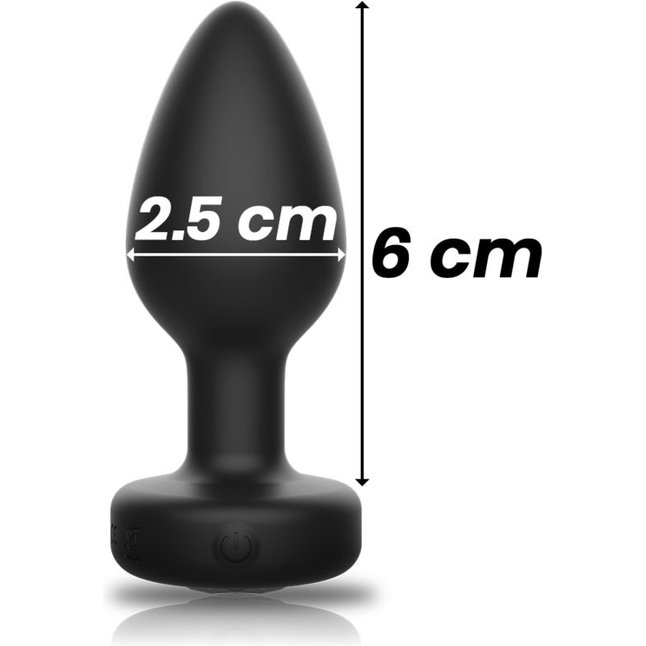 Черная анальная вибропробка с пультом ДУ. Фотография 6.