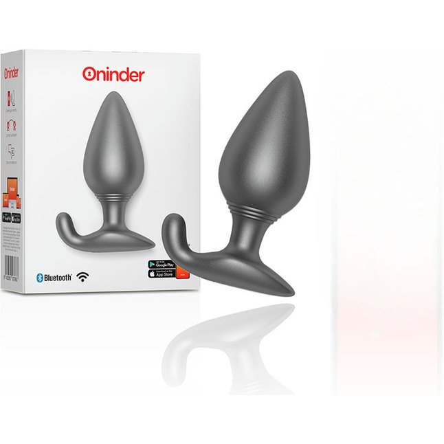 Черная анальная пробка с управлением через приложение. Фотография 2.