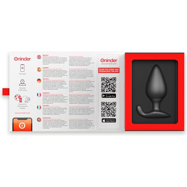 Черная анальная пробка с управлением через приложение. Фотография 3.