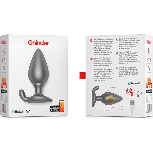 Черная анальная пробка с управлением через приложение. Фотография 4.