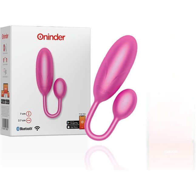 Розовое тихое виброяйцо с управлением через приложение. Фотография 3.