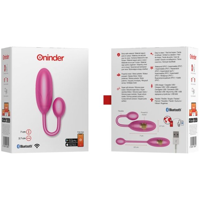 Розовое тихое виброяйцо с управлением через приложение. Фотография 5.