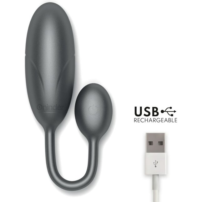 Черное тихое виброяйцо с управлением через приложение. Фотография 4.