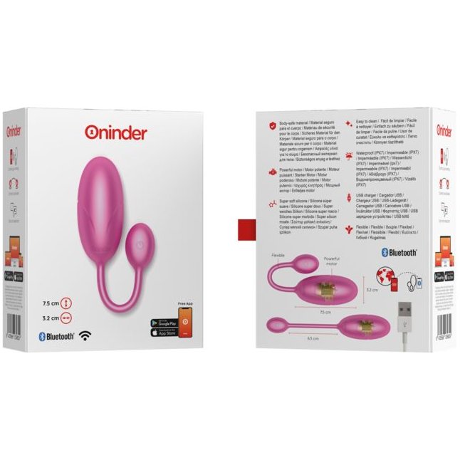 Розовое большое виброяйцо с управлением через приложение. Фотография 3.