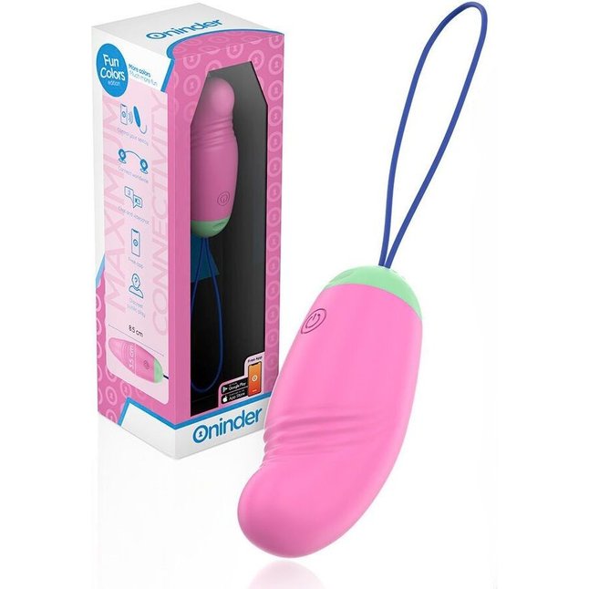 Розовое виброяйцо с петелькой и управлением через приложение