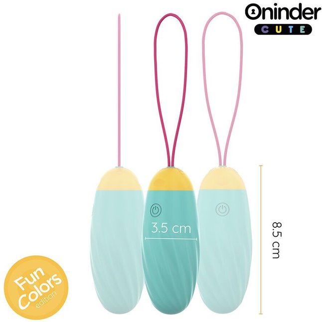 Бирюзовое виброяйцо с ротацией и управлением через приложение. Фотография 3.