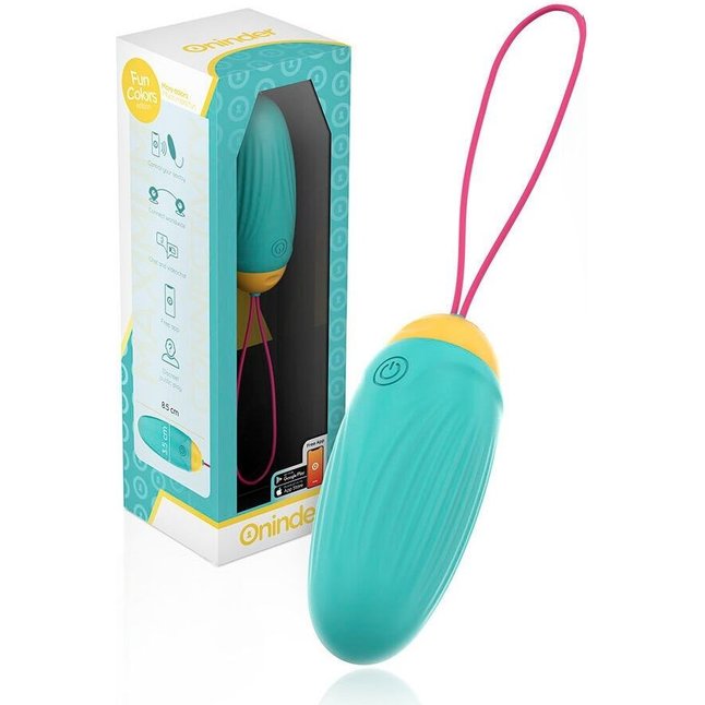 Бирюзовое виброяйцо с ротацией и управлением через приложение