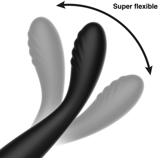 Черный гибкий вибратор для точки G - 19,1 см. Фотография 4.