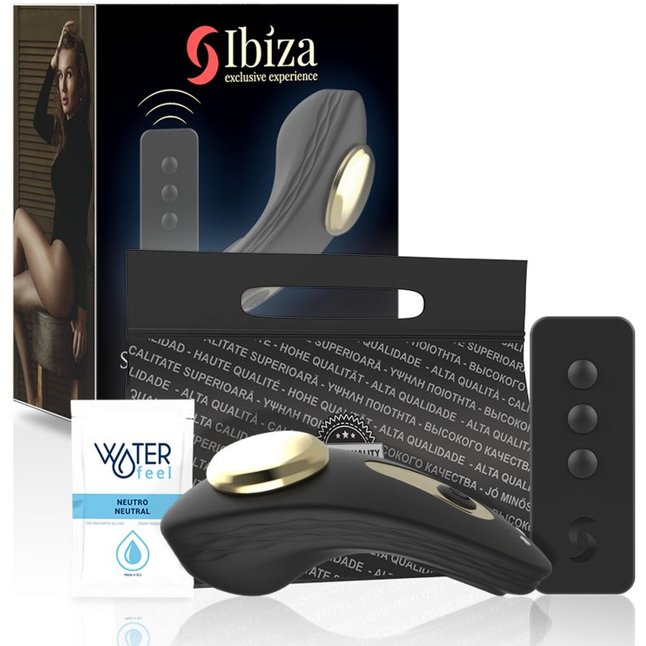 Черный перезаряжаемый вибратор в трусики с пультом ДУ. Фотография 7.