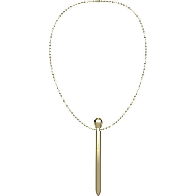 Золотистая подвеска на шею с вибрацией. Фотография 5.