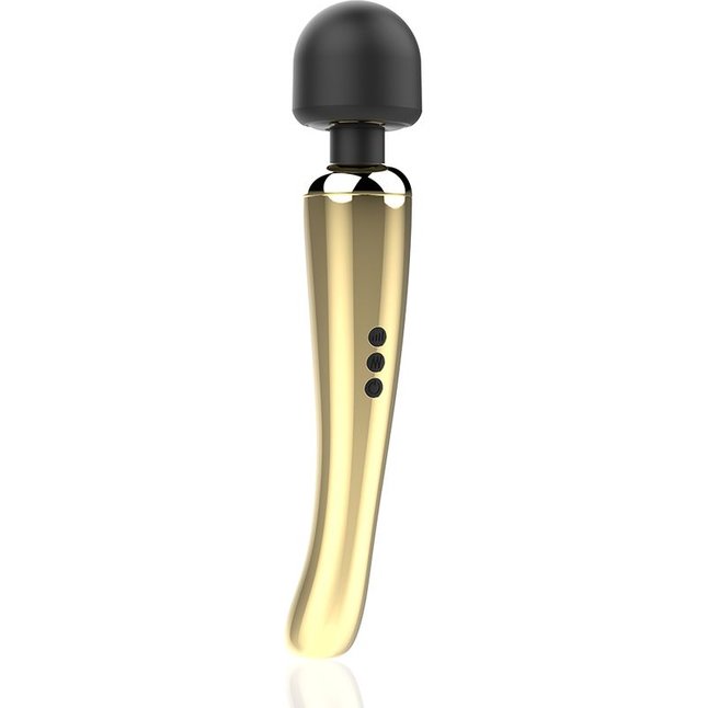 Золотисто-черный wand-вибратор - 30 см. Фотография 2.