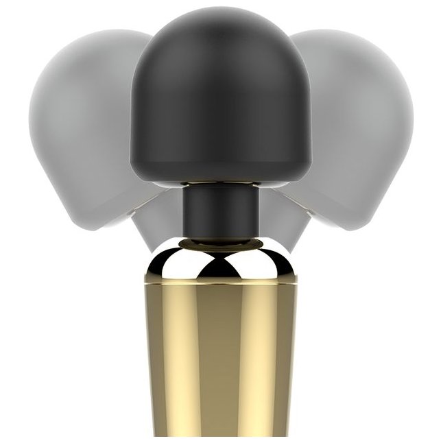 Золотисто-черный wand-вибратор - 30 см. Фотография 3.