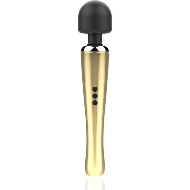 Золотисто-черный wand-вибратор - 30 см