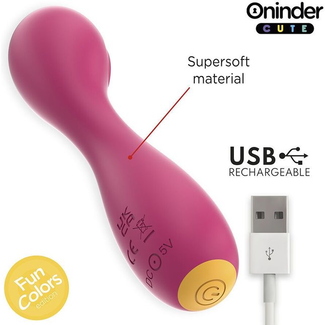 Розовый перезаряжаемый мини-вибратор с режимом постукивания - 12,5 см. Фотография 4.