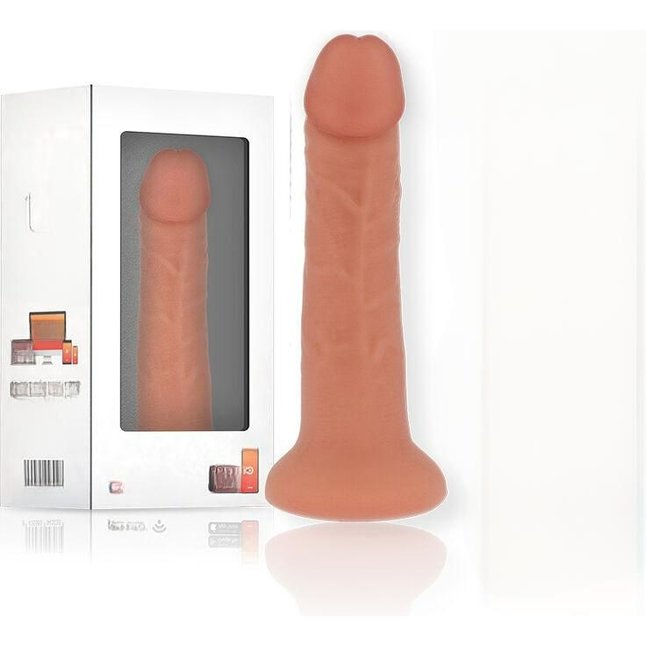 Телесный реалистичный вибратор с управлением через приложение - 20 см. Фотография 3.