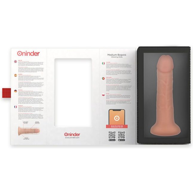 Телесный реалистичный вибратор с управлением через приложение - 20 см. Фотография 4.