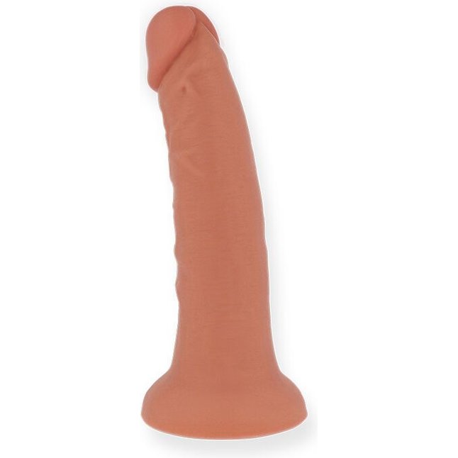 Телесный реалистичный вибратор с управлением через приложение - 20 см