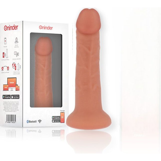 Телесный реалистичный вибратор с управлением через приложение - 17,5 см. Фотография 3.