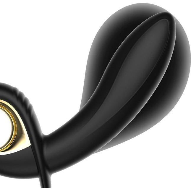 Черный вибратор с функцией расширения - 16,5 см. Фотография 4.