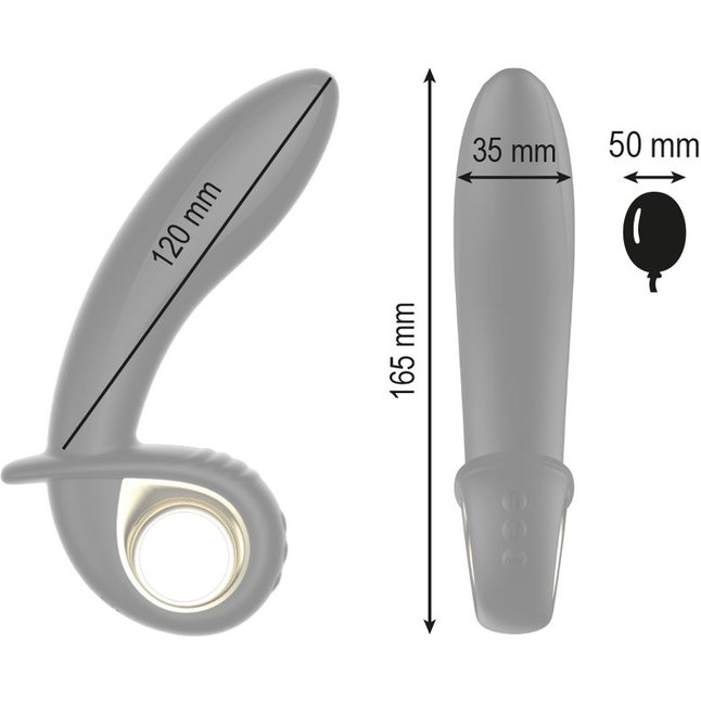 Черный вибратор с функцией расширения - 16,5 см. Фотография 5.