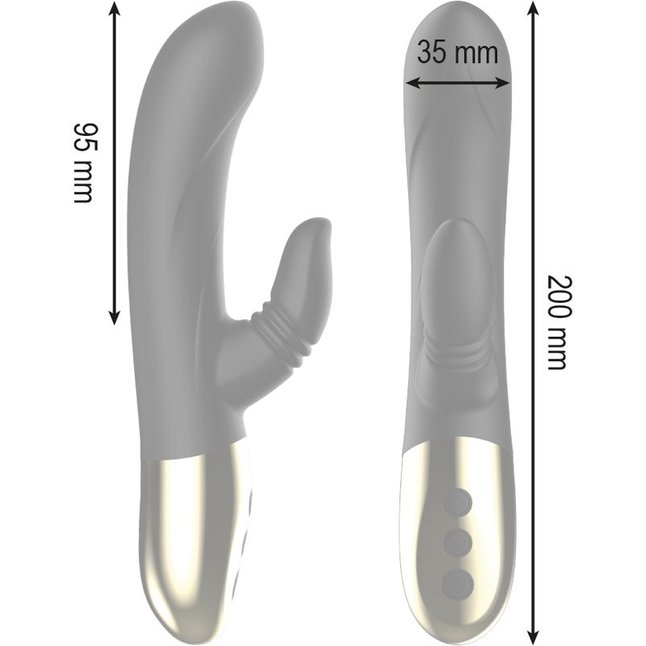 Черный вибратор-кролик с имитацией оральных ласк - 20 см. Фотография 7.
