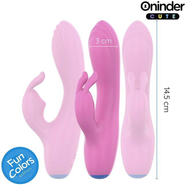 Розовый мини-вибратор типа ’’кролик’’ с управлением через приложение - 14,5 см. Фотография 3.