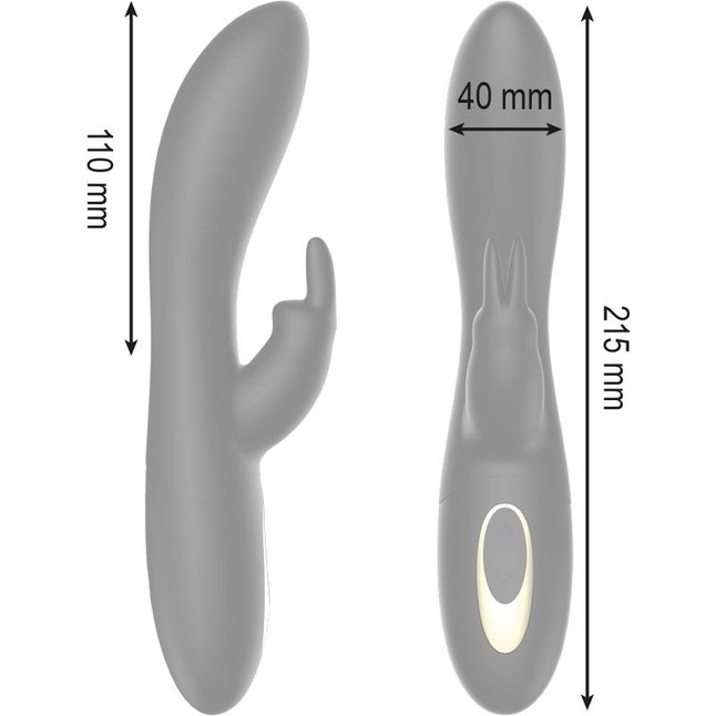 Черный вибратор-кролик с ротацией - 21,5 см. Фотография 6.