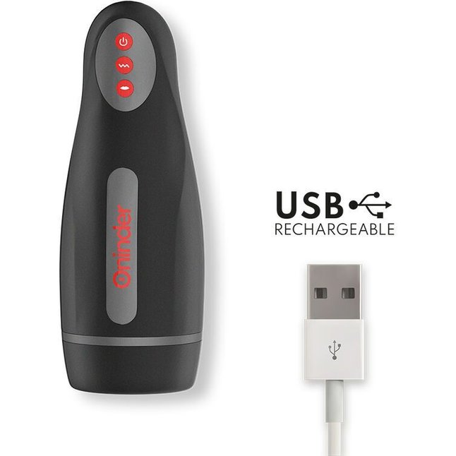 Черный автоматический мастурбатор с управлением через приложение. Фотография 2.