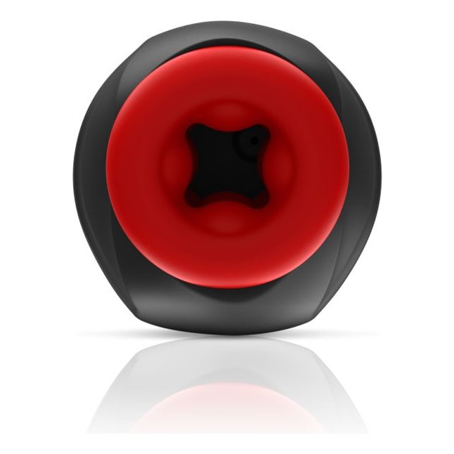 Черно-красный мастурбатор с вибрацией и всасыванием. Фотография 4.