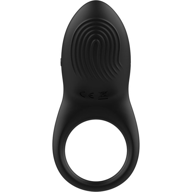 Черное эрекционное виброкольцо с пультом ДУ. Фотография 3.