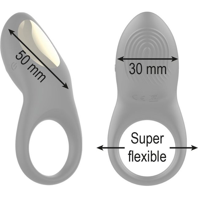 Черное эрекционное виброкольцо с пультом ДУ. Фотография 5.