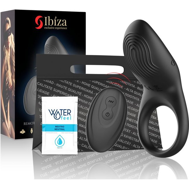 Черное эрекционное виброкольцо с пультом ДУ. Фотография 6.