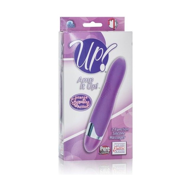 Фиолетовый вибромассажер Amp it Up! 7-Function Silicone Massager - 14 см - Up!. Фотография 3.