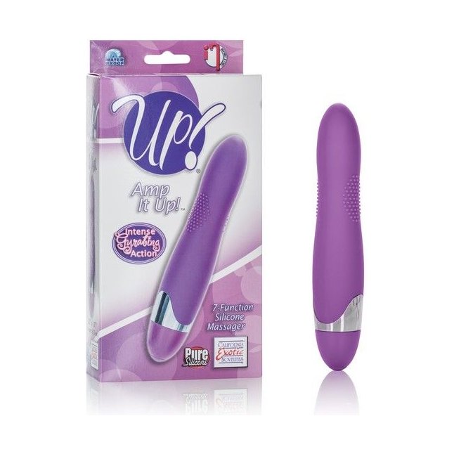 Фиолетовый вибромассажер Amp it Up! 7-Function Silicone Massager - 14 см - Up!