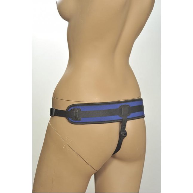 Сине-чёрные трусики с плугом Kanikule Strap-on Harness Anatomic Thong - Kanikule basics. Фотография 3.