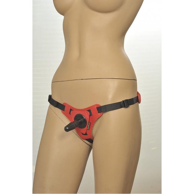 Красно-черные трусики с плугом Kanikule Strap-on Harness Anatomic Thong - Kanikule basics. Фотография 2.