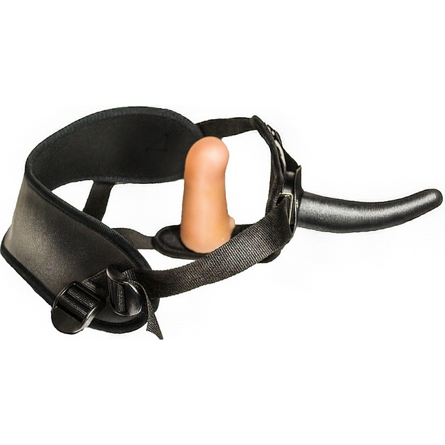 Женский страпон с вагинальной пробкой Woman Strap - 12 см - Для двоих + HARNESS WOMAN STRAP. Фотография 2.
