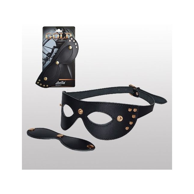 Кожаная маска с шорами Sitabella Gold Collection - BDSM accessories