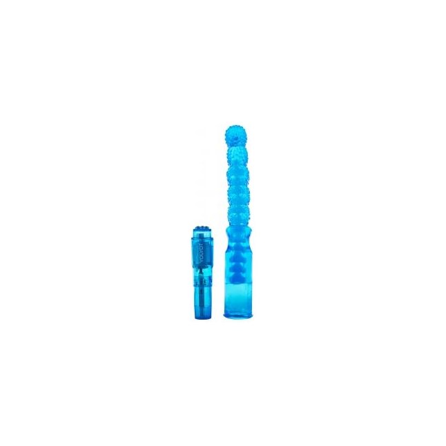 Голубой анальный вибратор Backdoor Bouncer Clear - 26,5 см