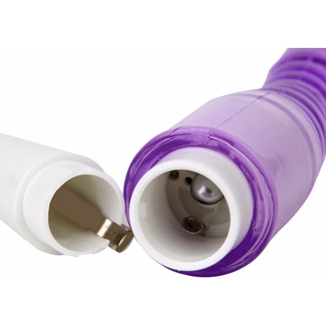 Светло-фиолетовый анальный стимулятор с вибрацией - 23,5 см. Фотография 3.