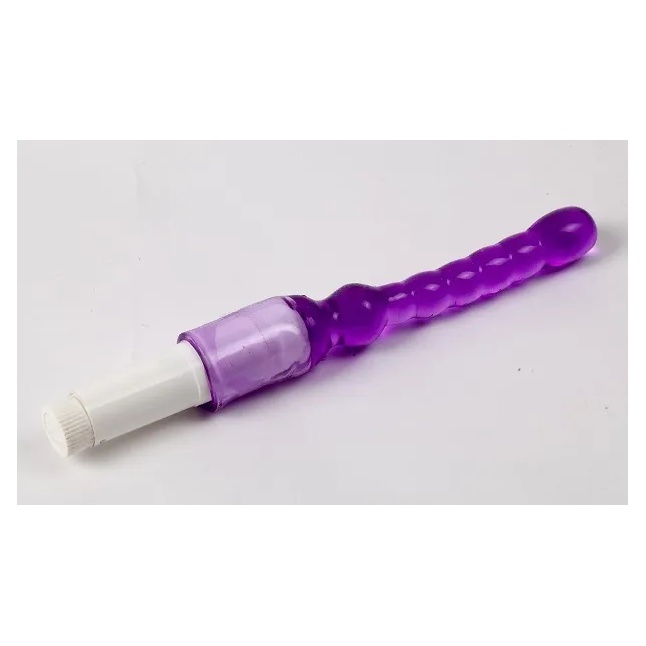 Светло-фиолетовый анальный стимулятор с вибрацией - 23,5 см
