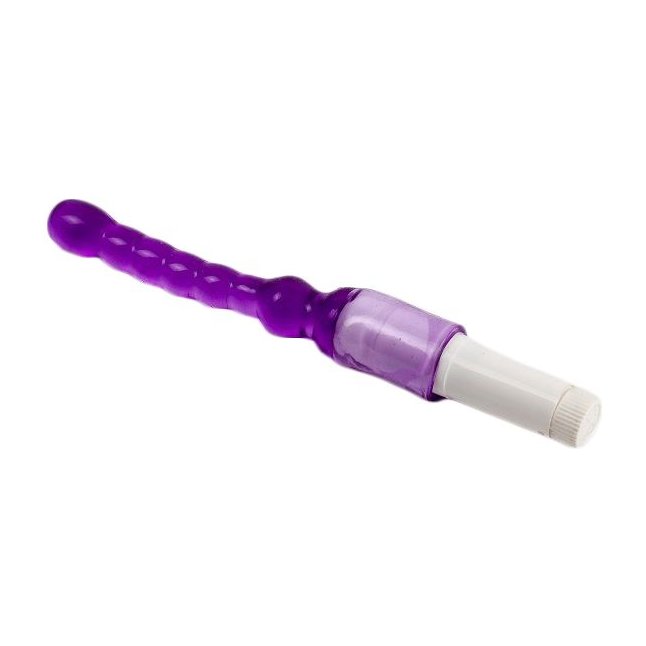 Фиолетовый анальный стимулятор с вибрацией - 23,5 см